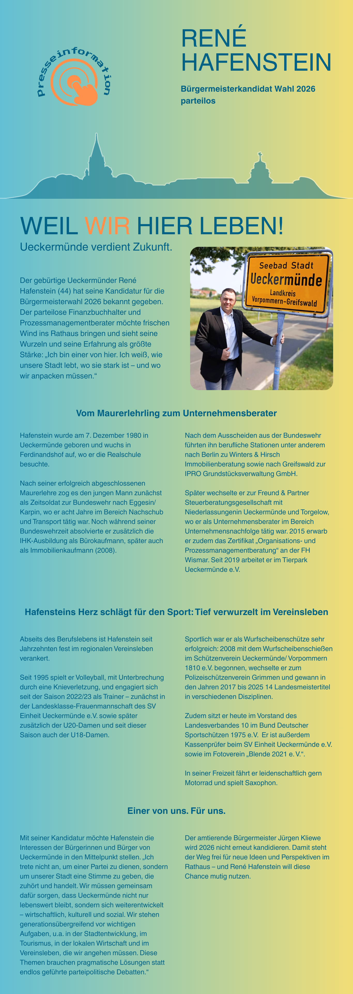 Flyer René Hafenstein – Bürgermeisterkandidat 2026